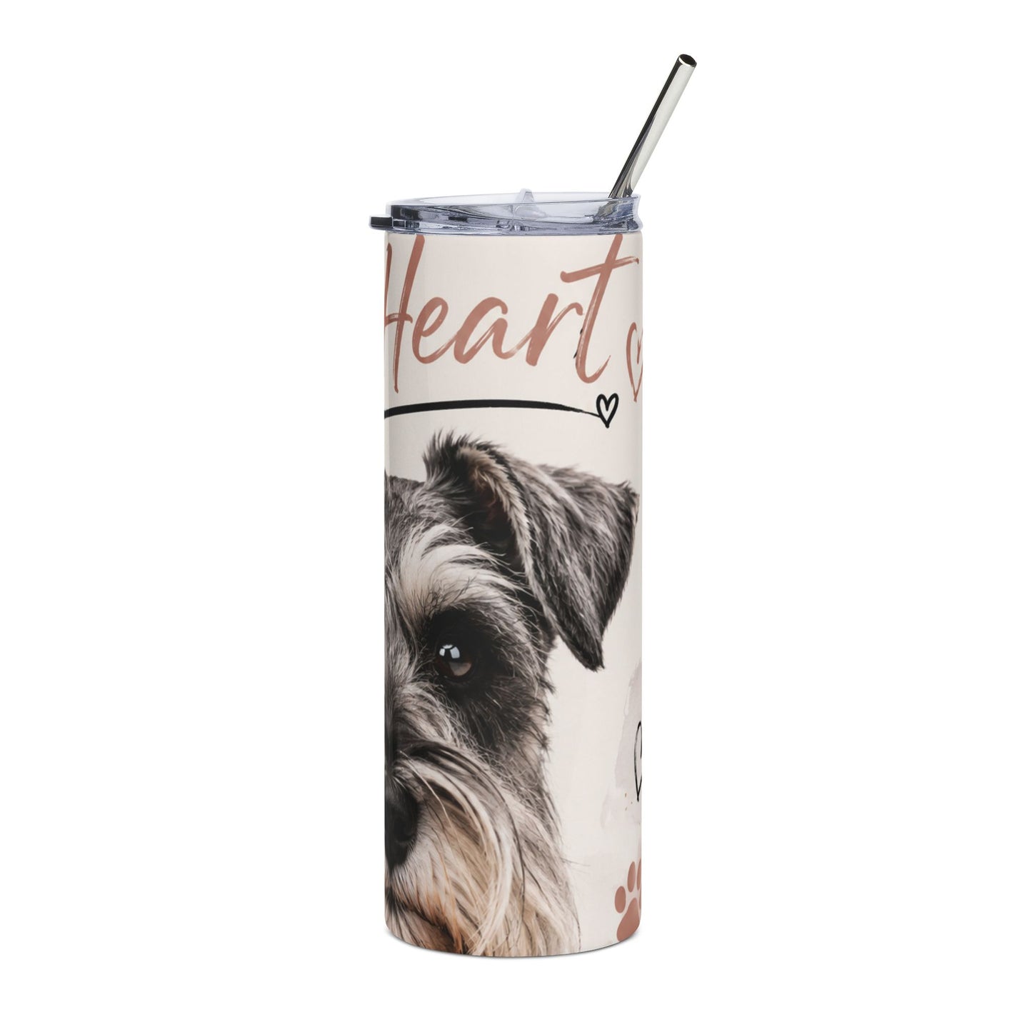 20oz Stainless Tumbler – "Big Heart" Schnauzer Travel Mug