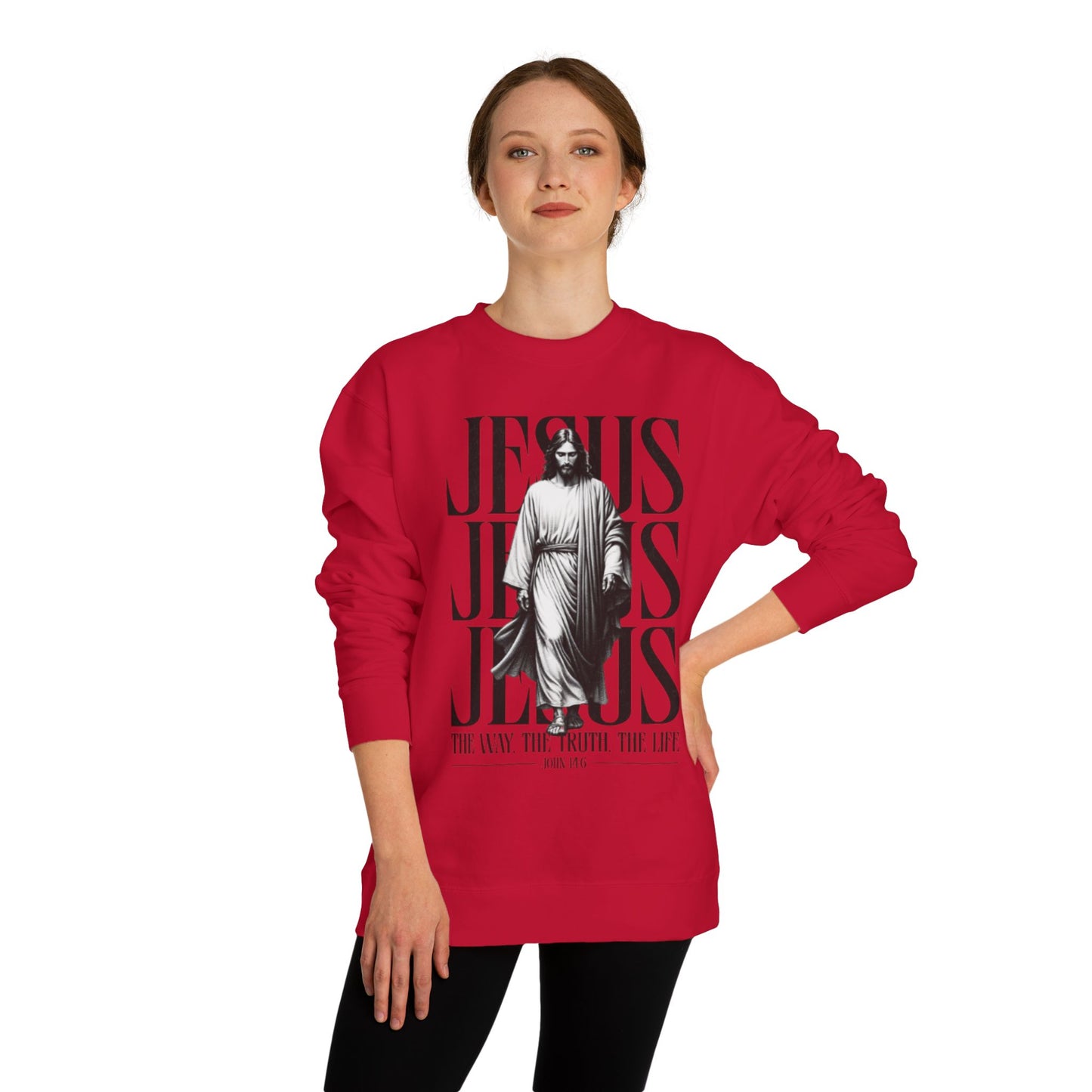 Jesus Crewneck Sweatshirt – The Way The Truth The Life Graphic