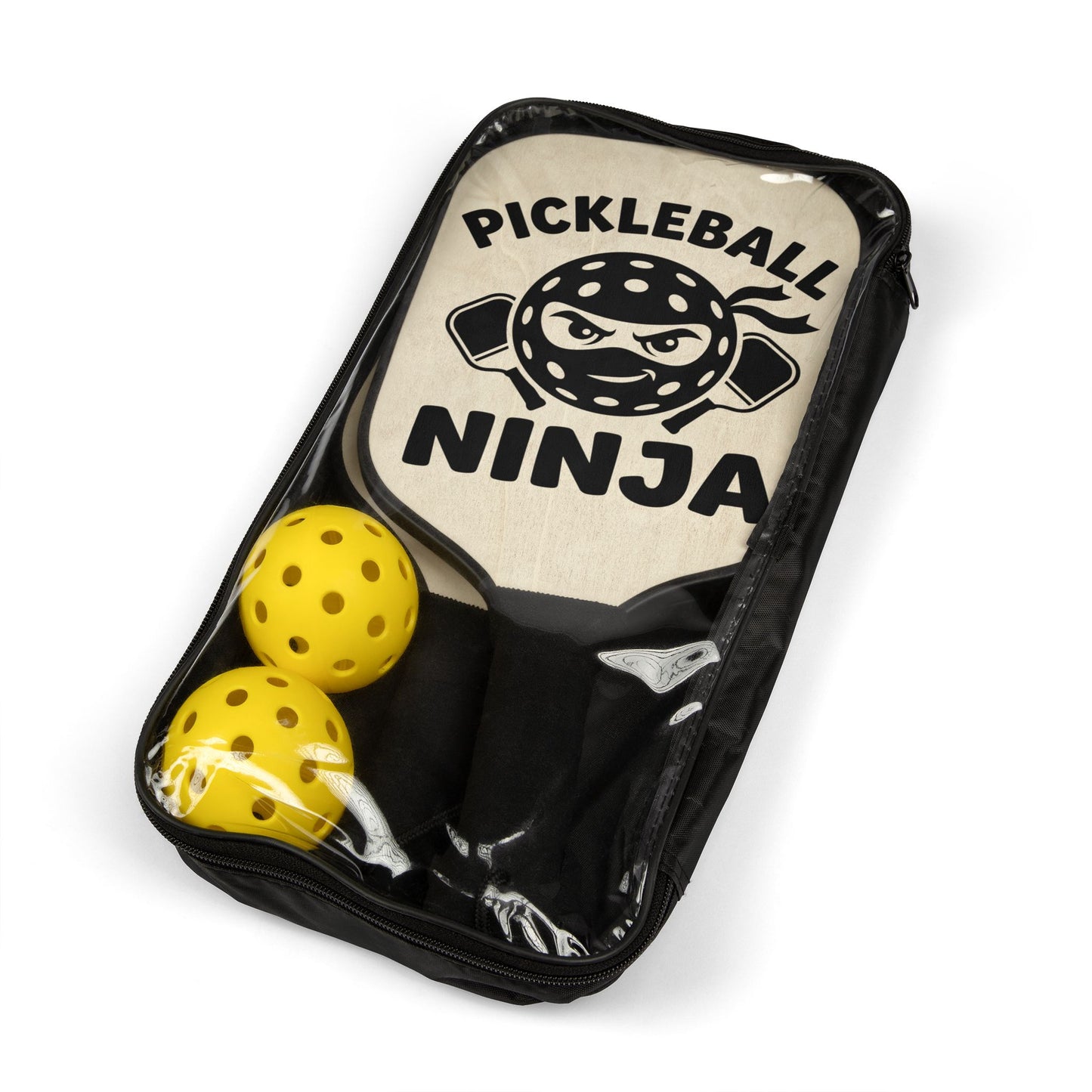 Pickleball Paddle Set — "Pickleball Ninja" Kit (2 Paddles + Balls)