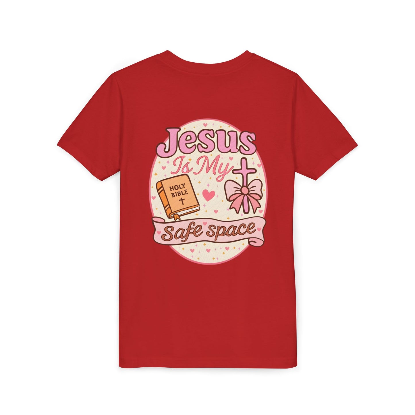 Youth Tee — "Jesus Is My Safe Space" Christian Kids T-Shirt
