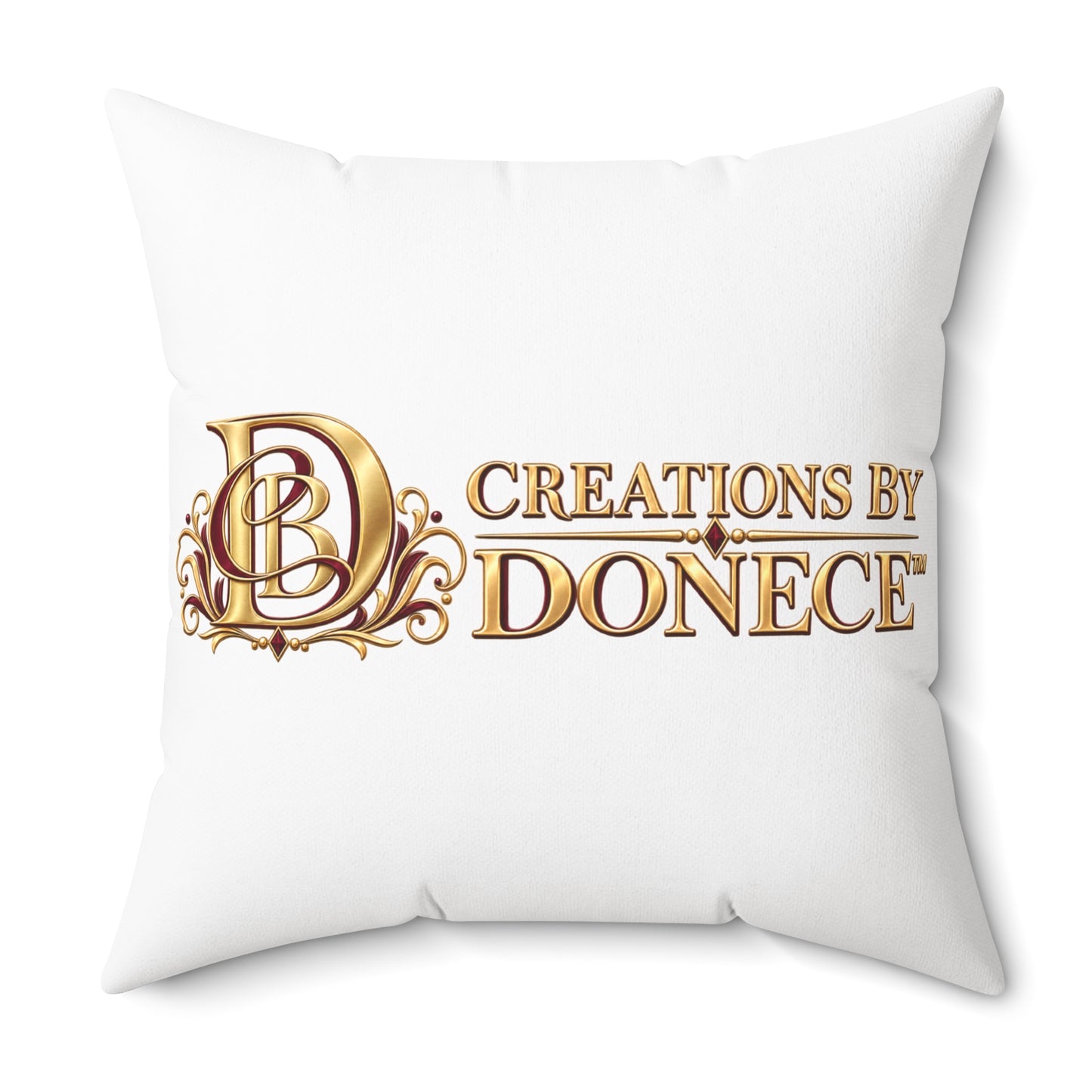 Creations By Donece Decorative Throw Pillow — Gold Logo Accent