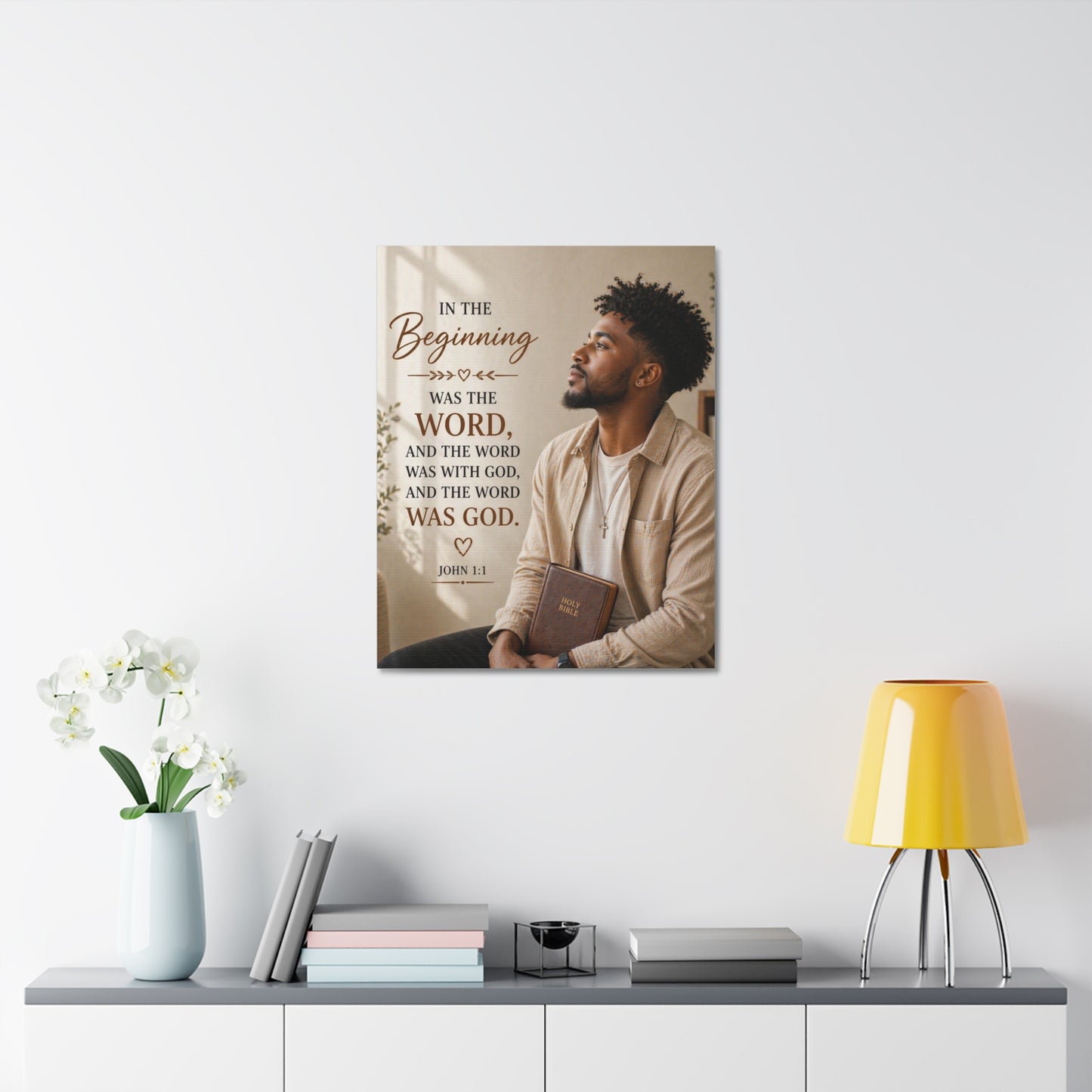 Stretched Canvas - John 1:1 Scripture Wall Art (In the Beginning)