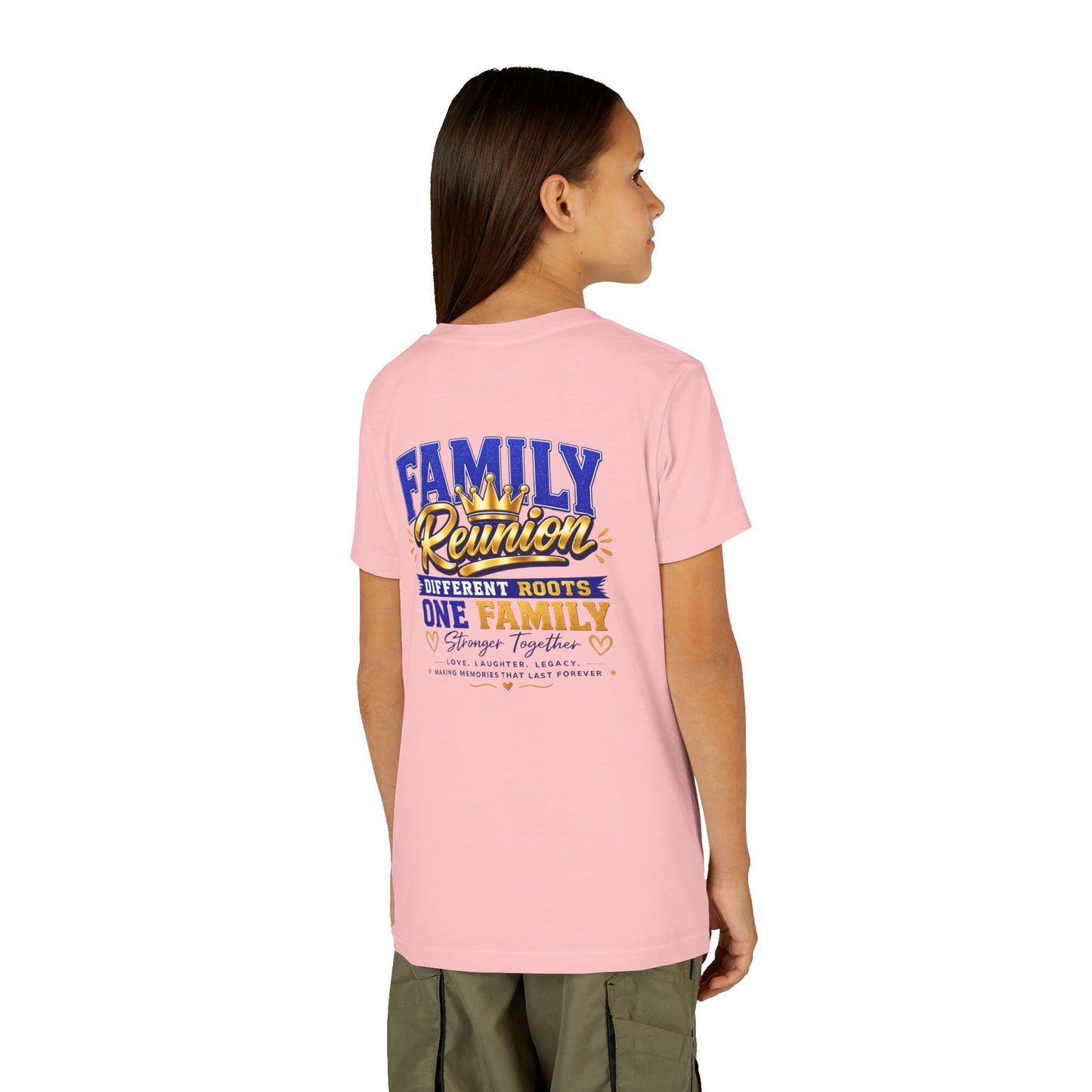 Family Reunion Youth Tee - "Different Roots One Family" Kid's Short Sleeve Shirt