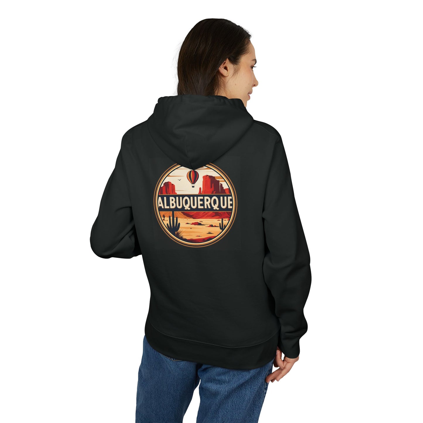 Albuquerque Retro Desert Hoodie — Vintage Southwestern Travel Pullover