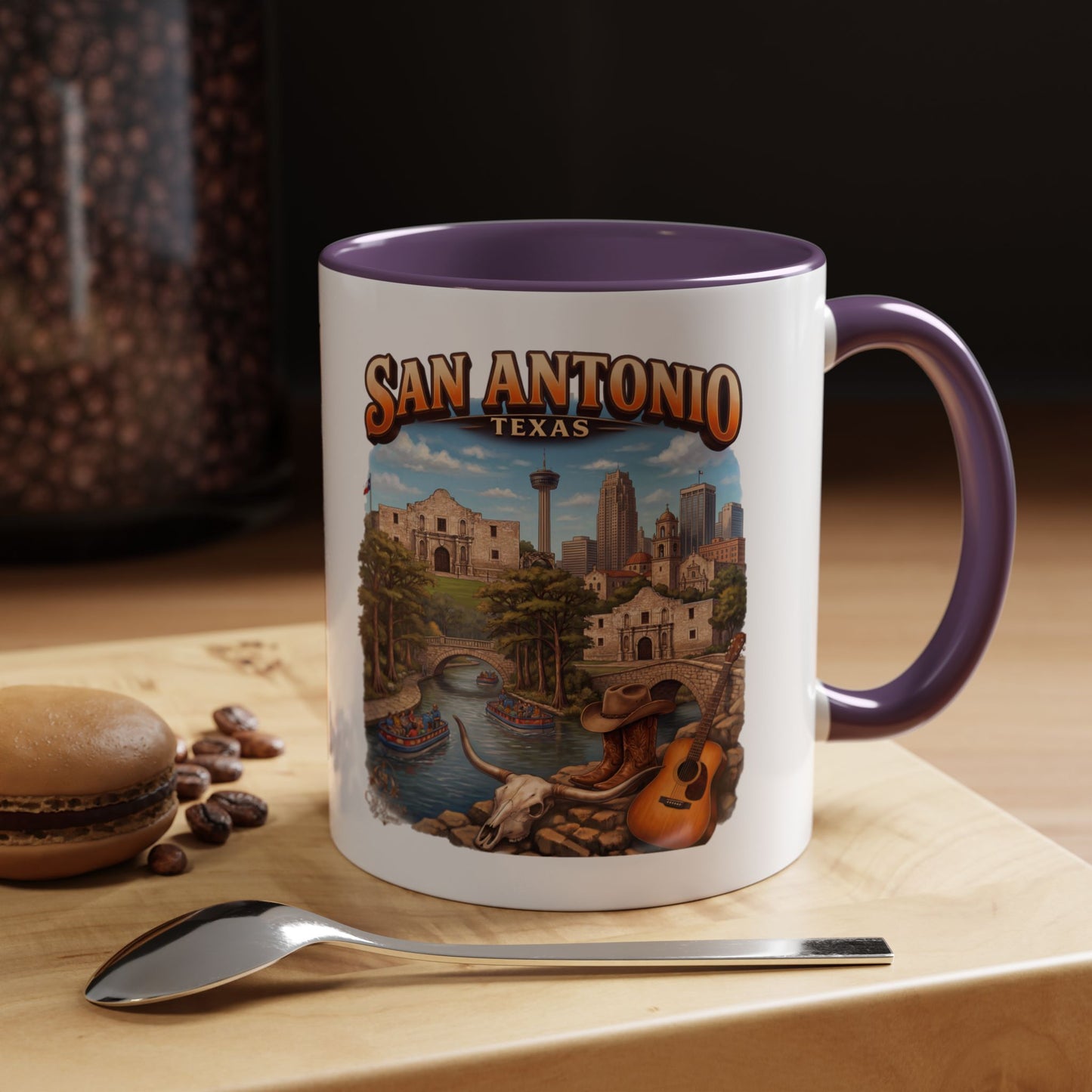 San Antonio Souvenir Coffee Mug – Texas Riverwalk Scenic Accent Mug (11/15oz)
