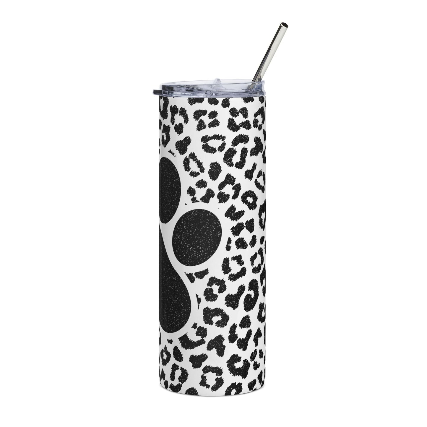 Paw Print Leopard Stainless Steel Tumbler - 20oz Insulated Travel Cup