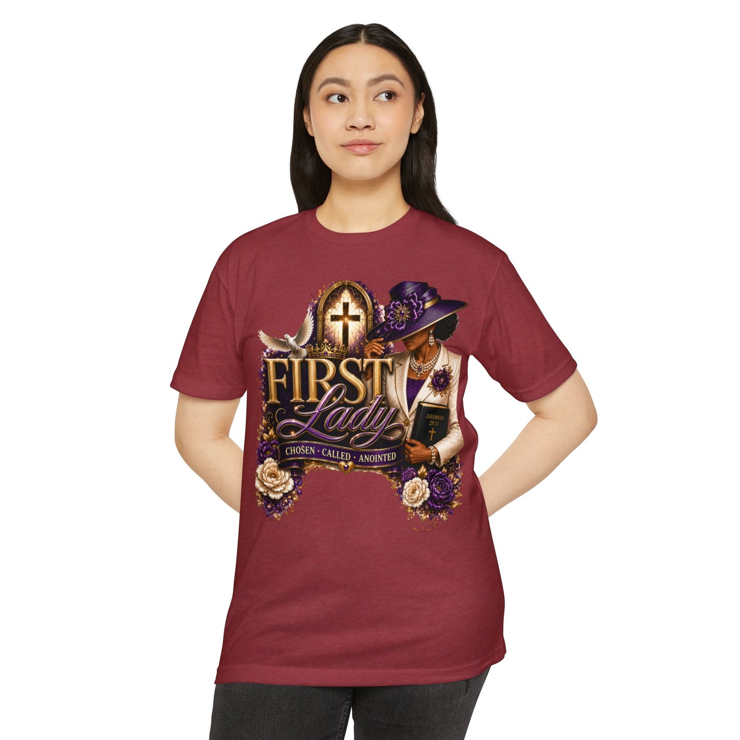 First Lady Christian T-Shirt — "Chosen • Called • Anointed" Faith Graphic Tee