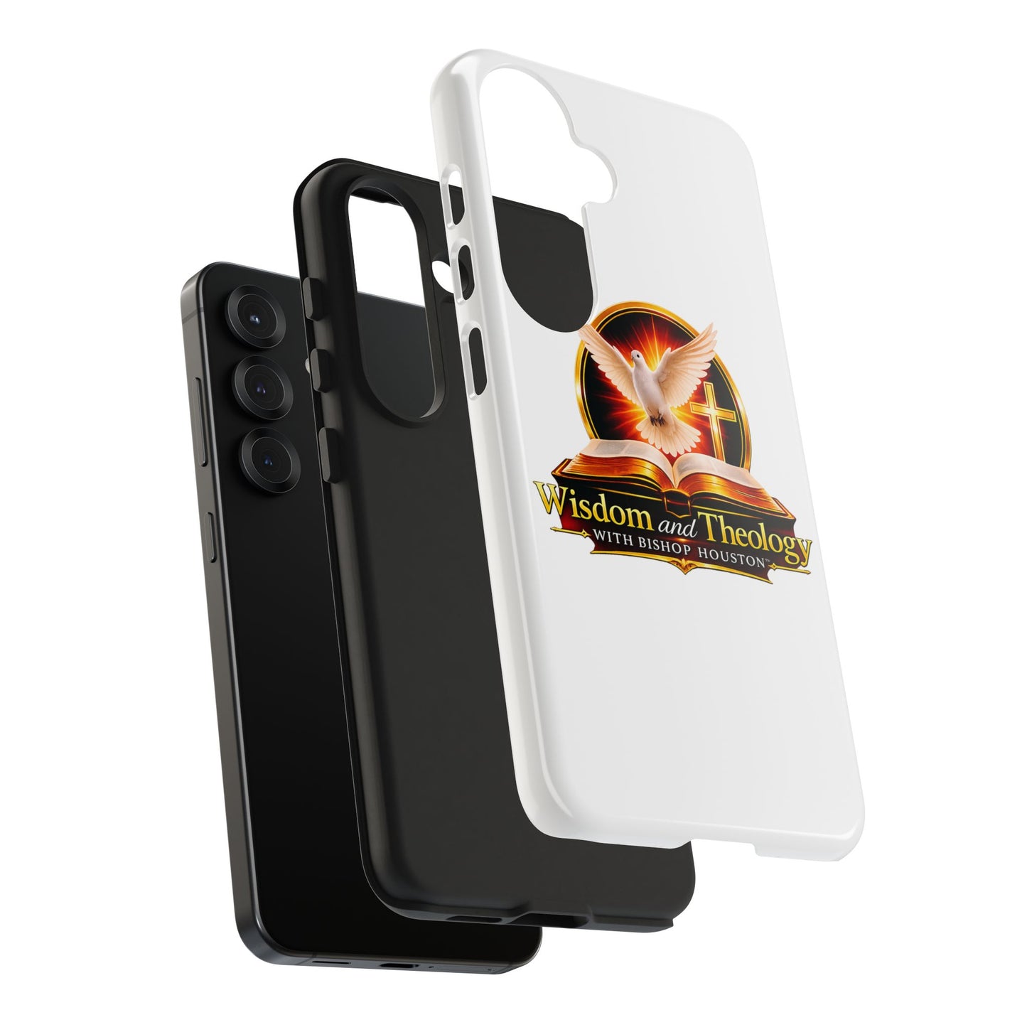 Wisdom and Theology Tough Phone Case — Christian Dove & Cross Design