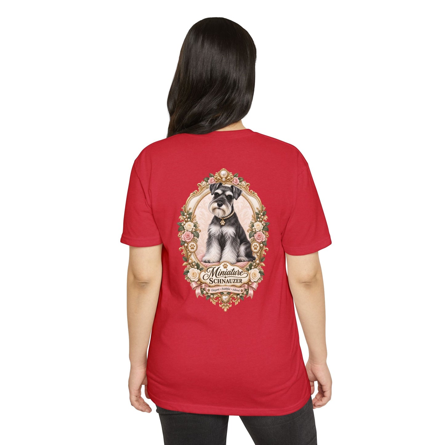 Miniature Schnauzer Floral Portrait T-Shirt