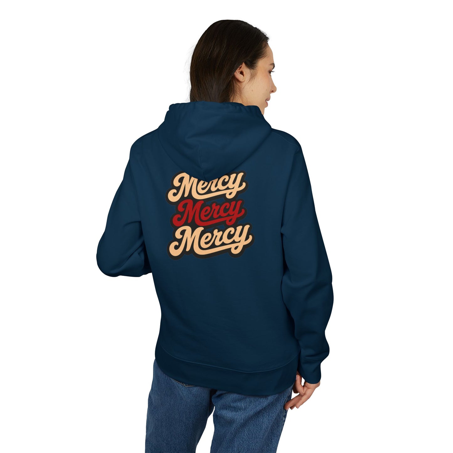 Mercy Mercy Mercy Hoodie — Retro Script Graphic Pullover