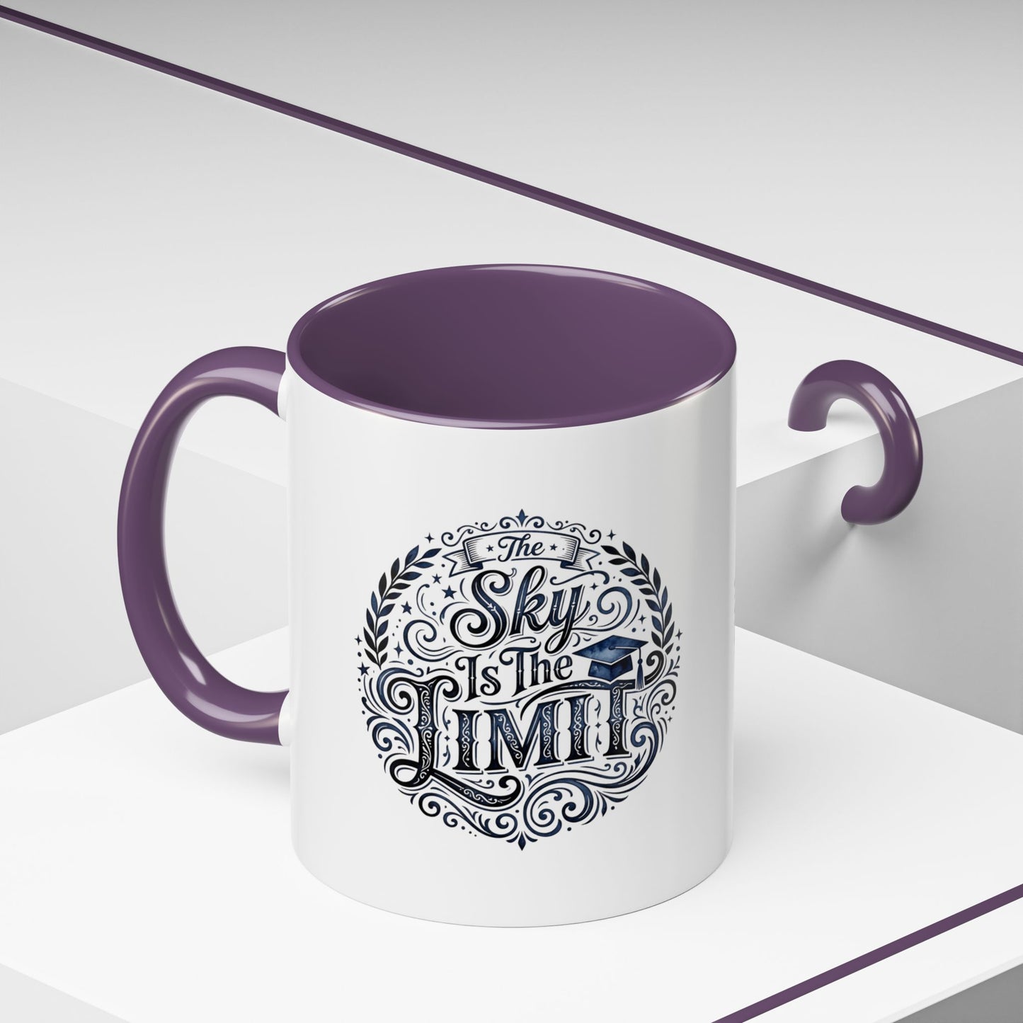 Accent Coffee Mug — “The Sky Is The Limit” Inspirational Graduation Coffee Mug