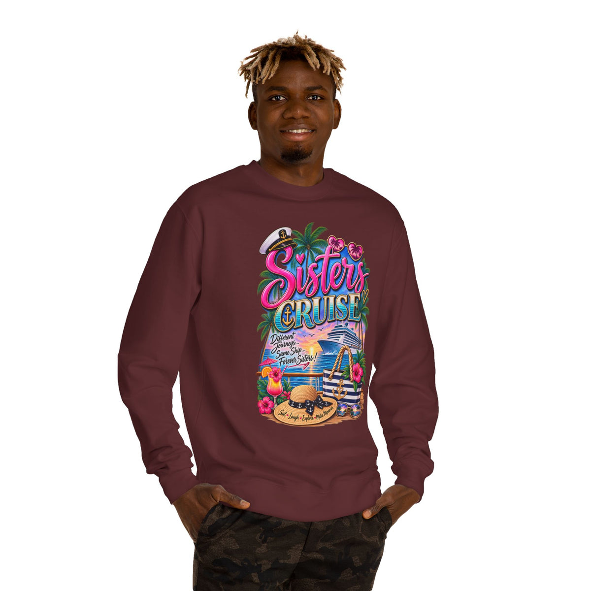 Sisters Cruise Sweatshirt – Tropical Girls’ Getaway Crewneck