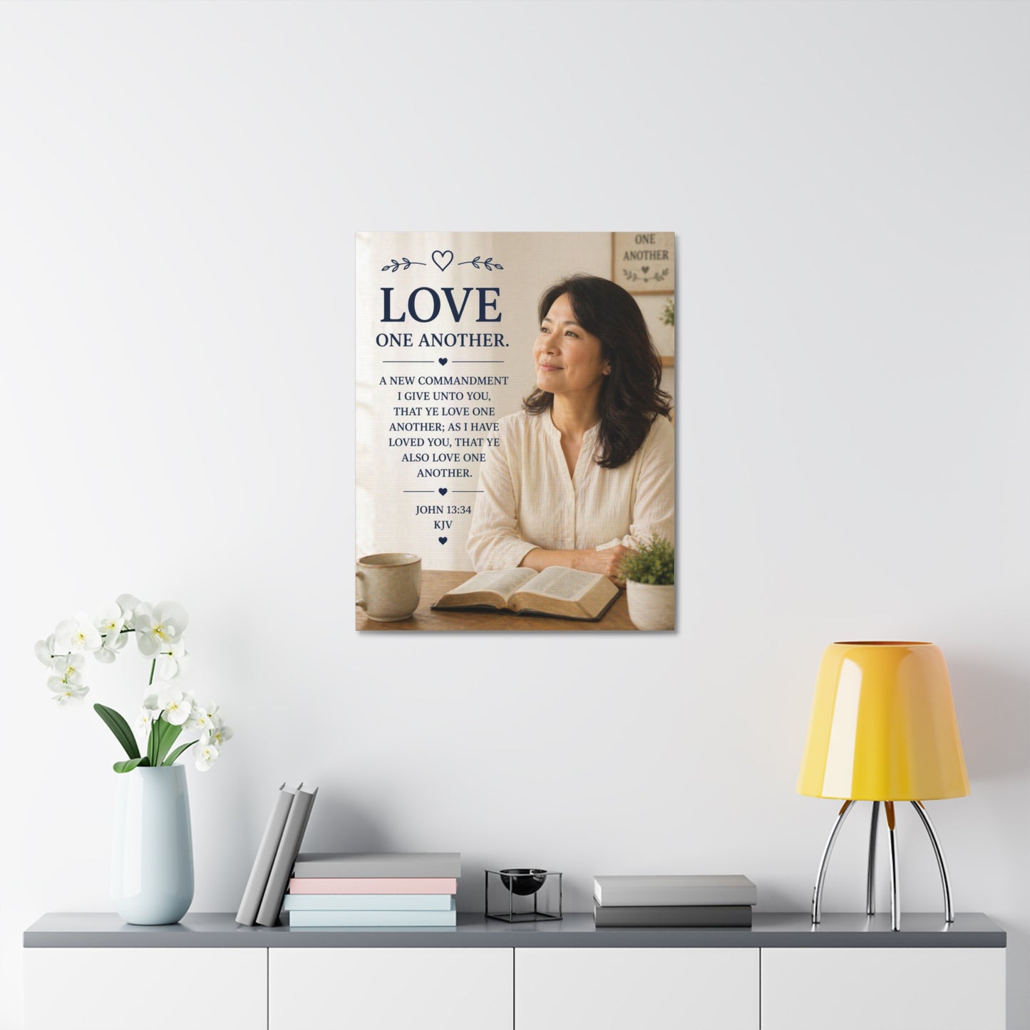 Love One Another - John 13:34 KJV Canvas Wall Art