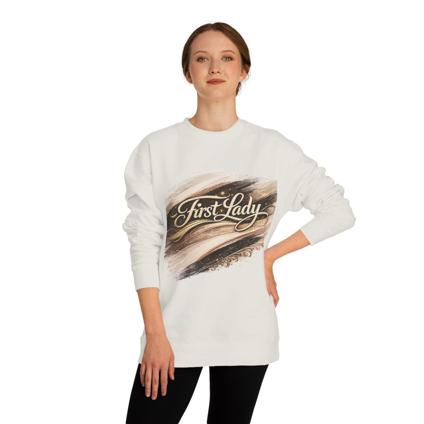 First Lady Crewneck Sweatshirt — Elegant Brushstroke Script Design