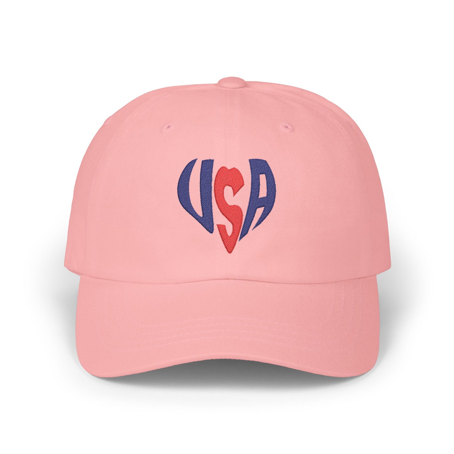 USA Heart Dad Cap — Patriotic Embroidered Baseball Hat