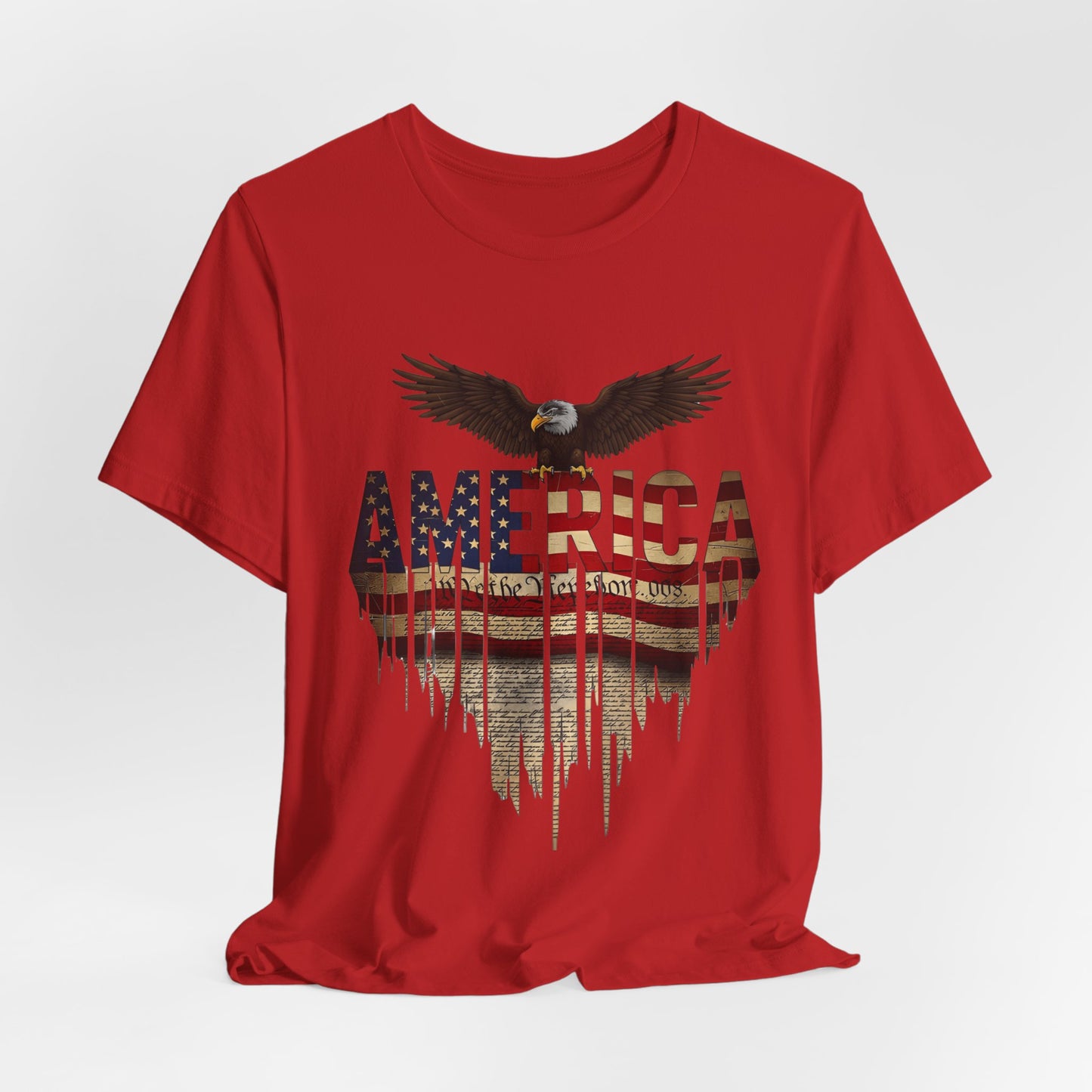 America Eagle Flag Graphic T‑Shirt — Patriotic USA Tee for 4th of July