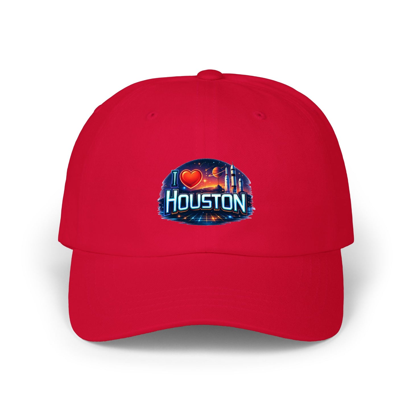 Houston Skyline Dad Cap — I Houston Embroidered Baseball Hat