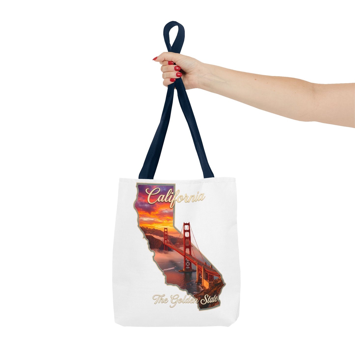 California Golden State Tote Bag – Golden Gate Sunset All-Over Print