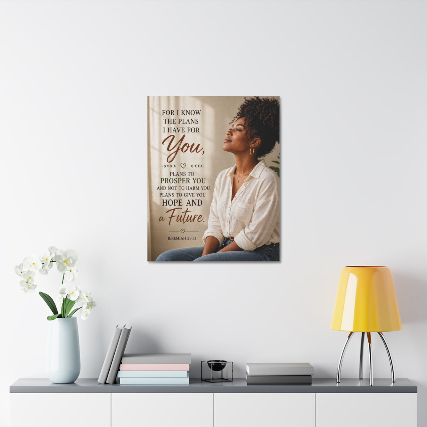 Jeremiah 29:11 Canvas Wall Art — "For I Know the Plans I Have for You" Inspirational Stretched Canvas