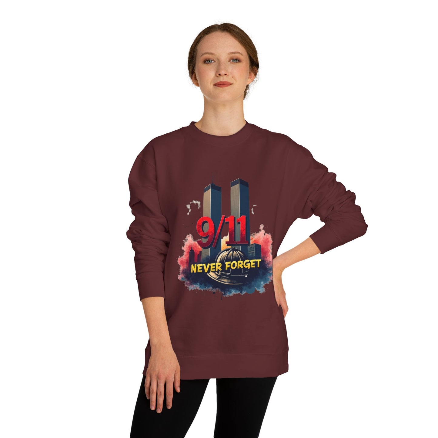 9/11 Never Forget Sweatshirt — Twin Towers Memorial Crewneck
