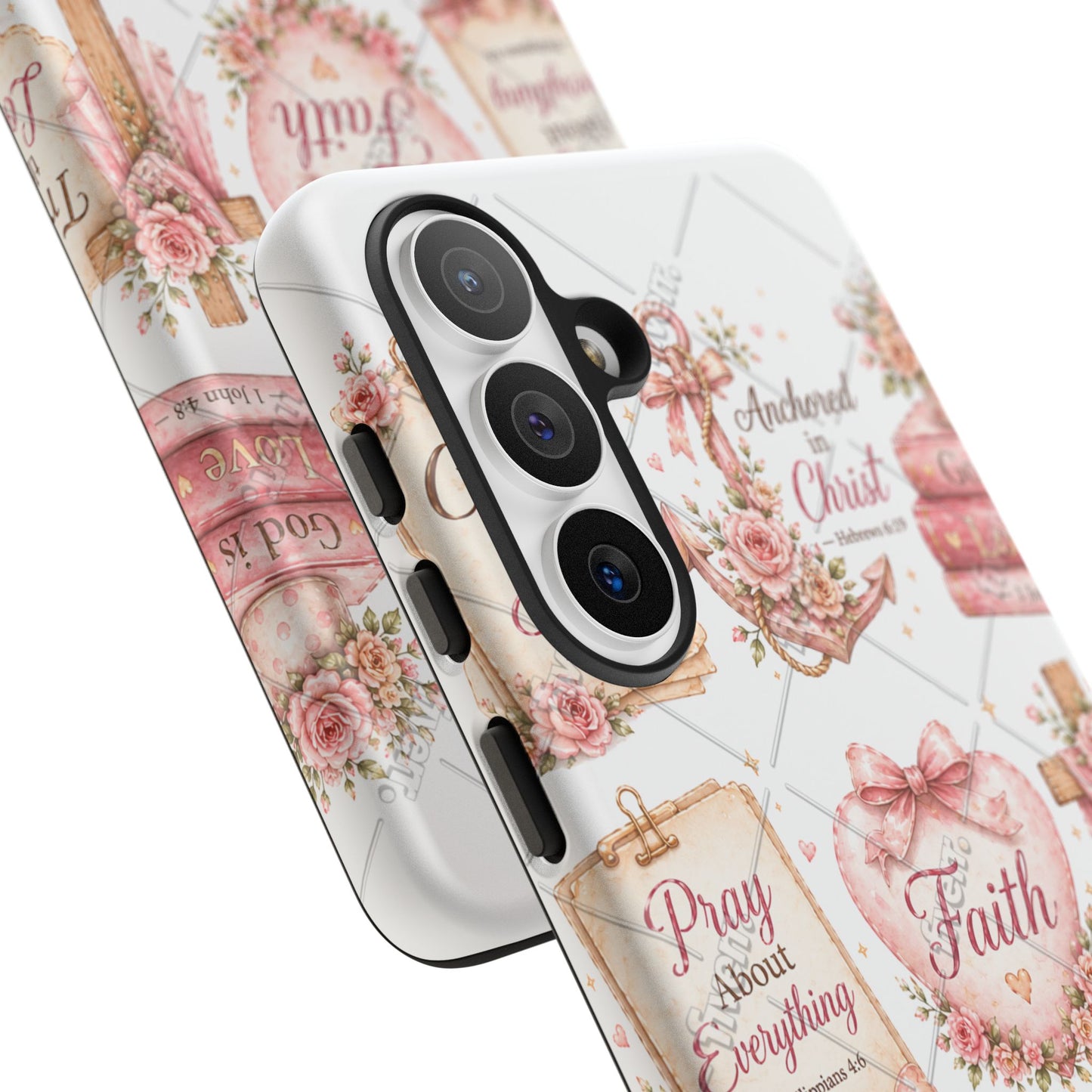 Faith Floral Phone Case – Christian Inspirational Scripture iPhone Cover (Choose Joy, Pray, Faith)