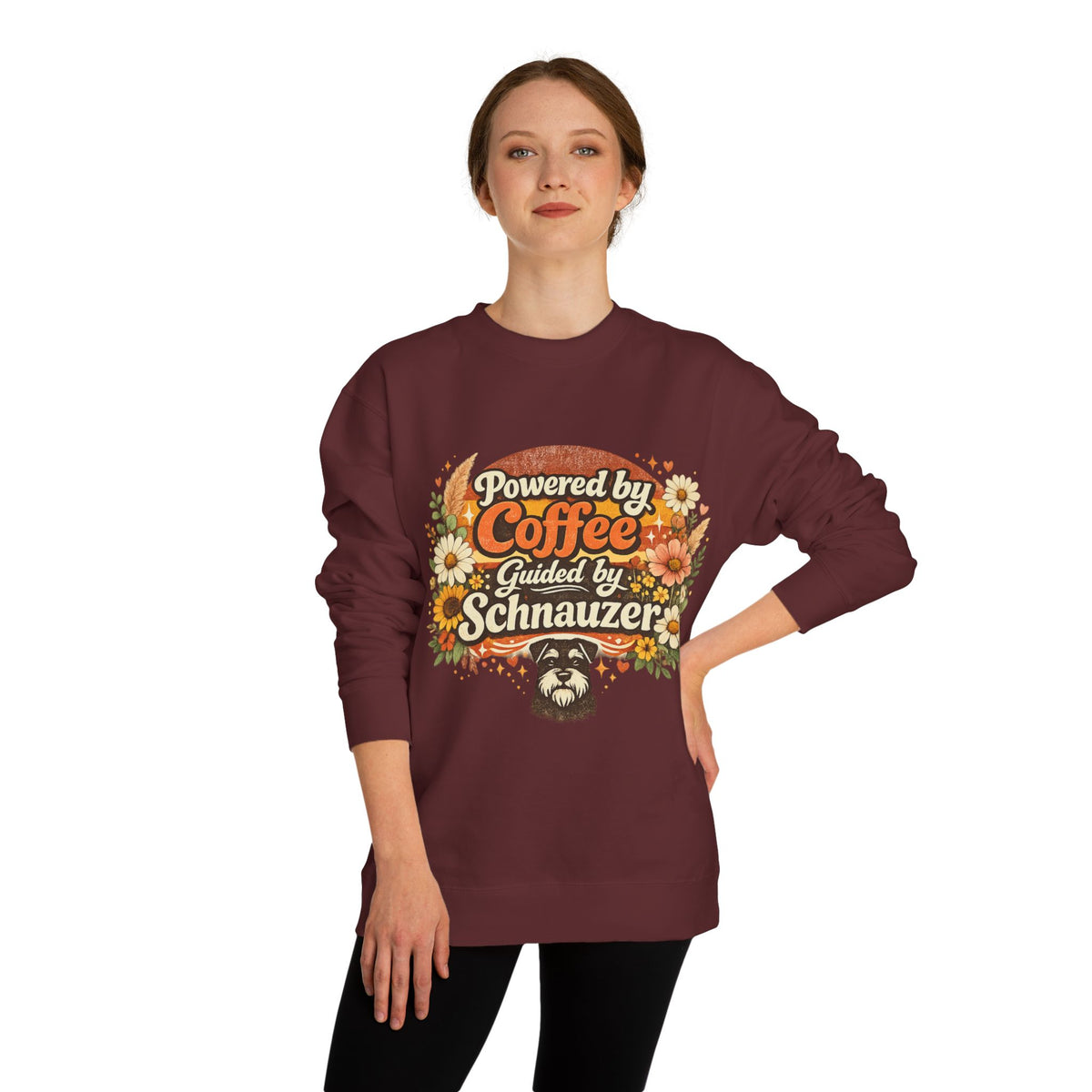 Powered by Coffee, Guided by Schnauzer Sweatshirt
