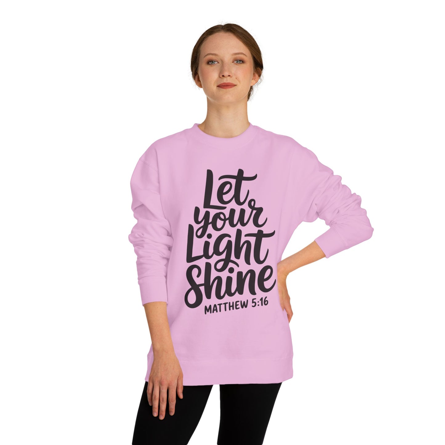Let Your Light Shine Sweatshirt — Matthew 5:16 Christian Crewneck