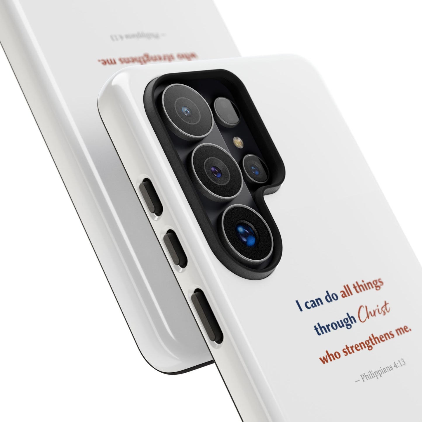 Christian Phone Case – “I Can Do All Things Through Christ” Inspirational Tough Case