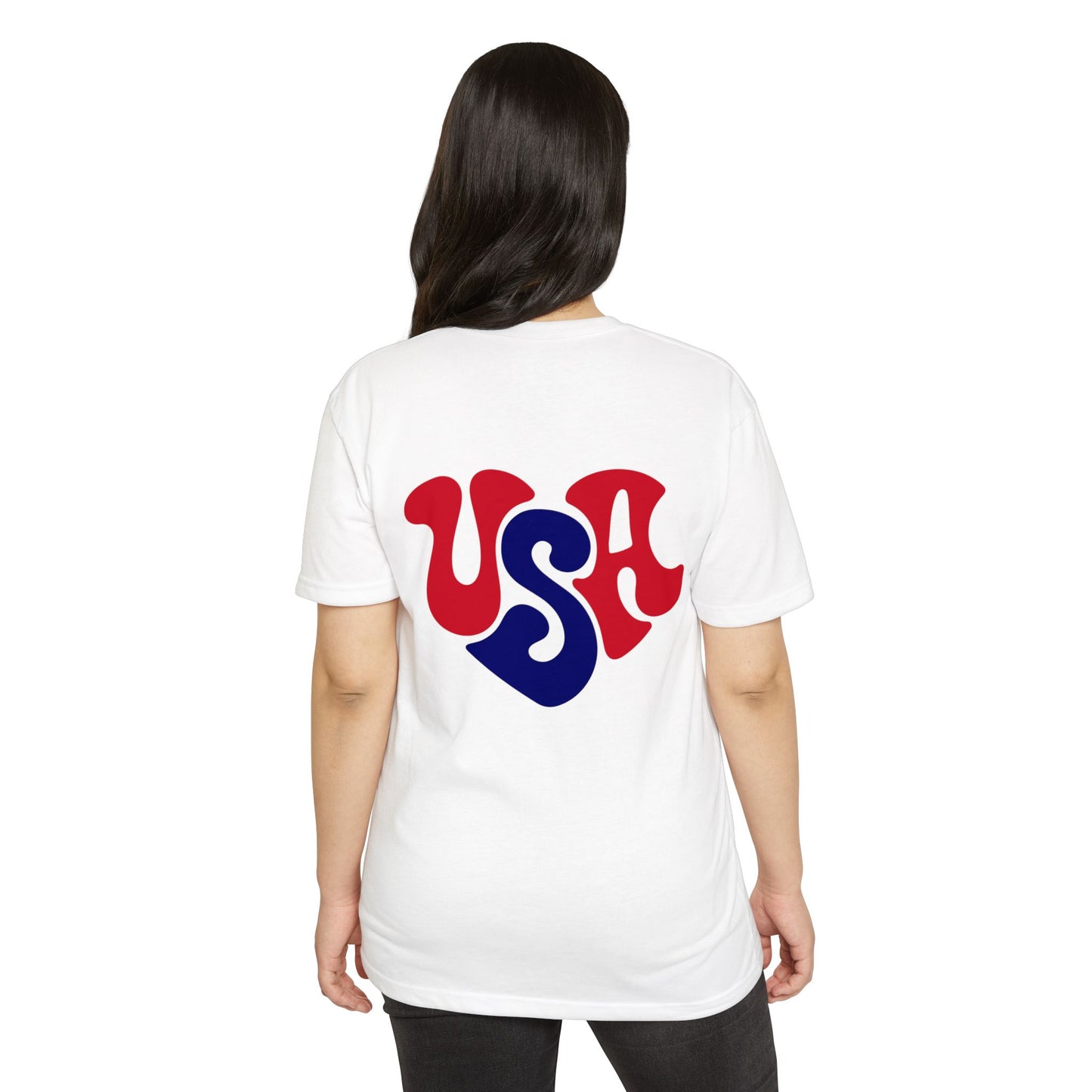 USA Heart Retro Graphic T-Shirt