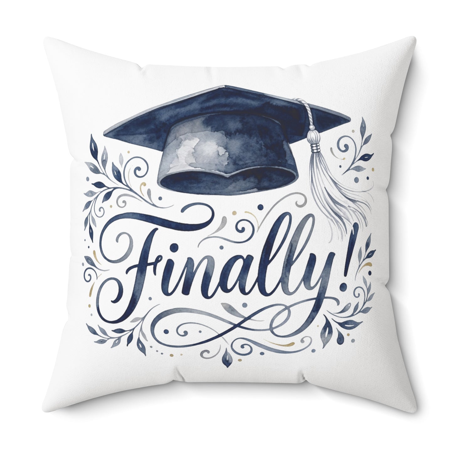 Graduation Pillow with 'Finally!' Cap Design — Graduation Gift Decor