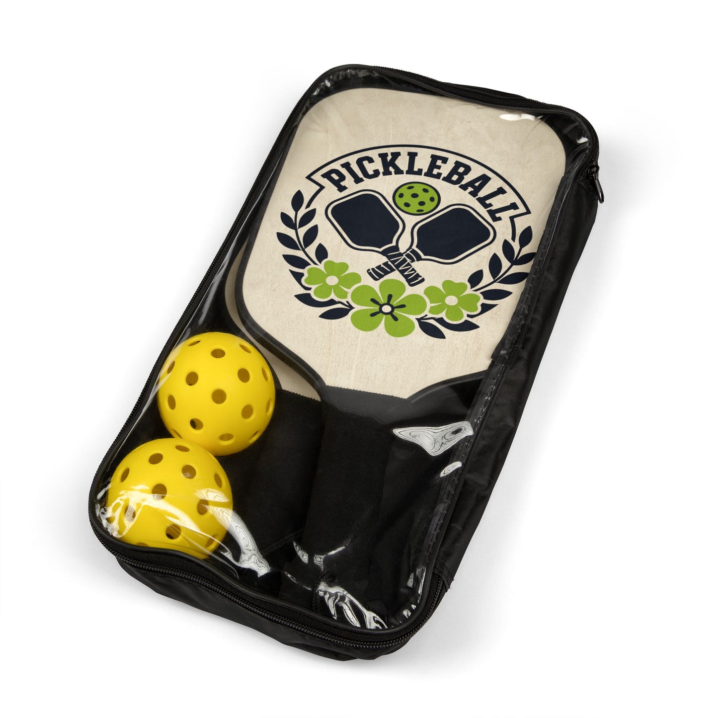 Pickleball Paddle Set — Floral Pickleball Kit with 2 Paddles & Balls