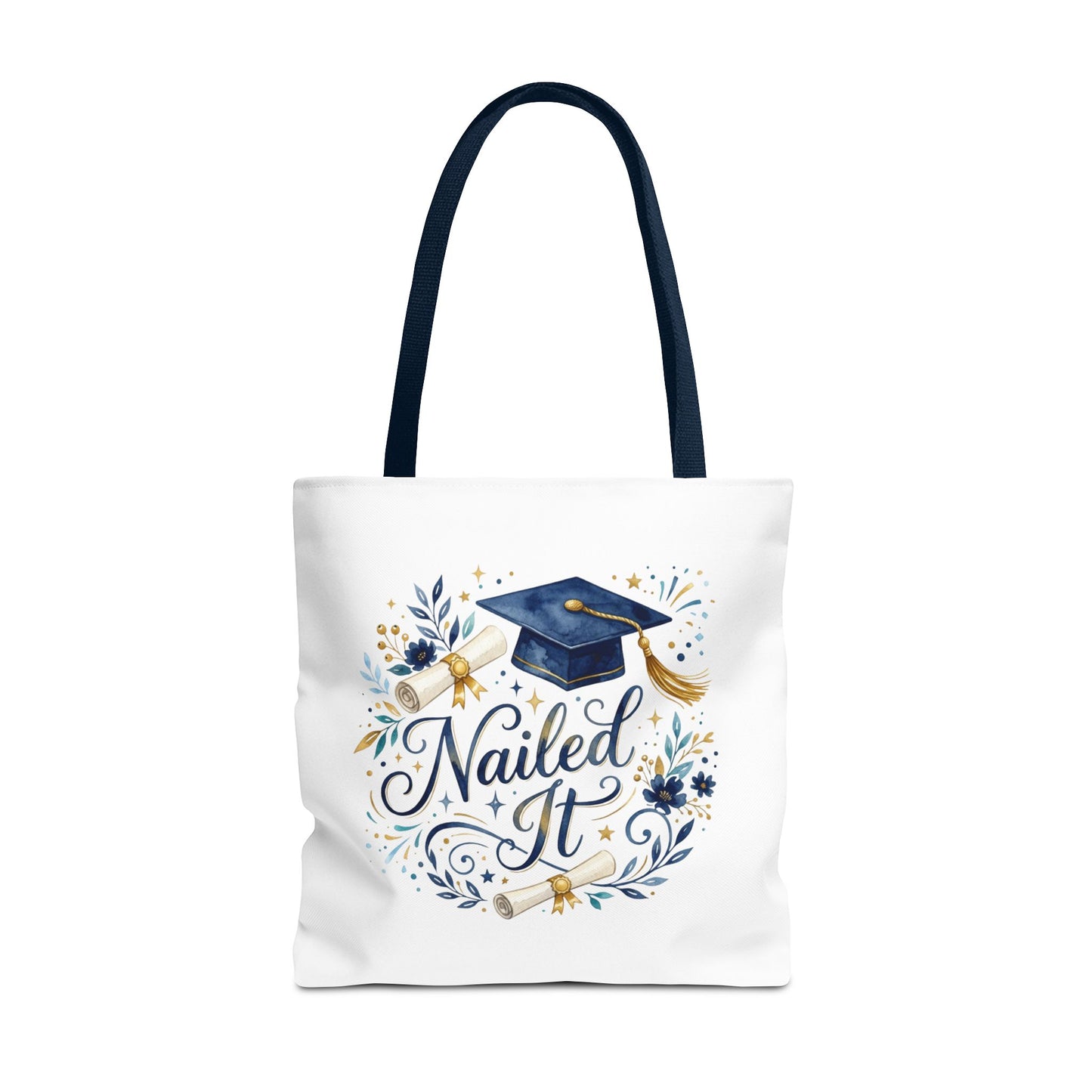 Graduation Tote Bag "Nailed It" – Cap & Diploma Celebration Tote