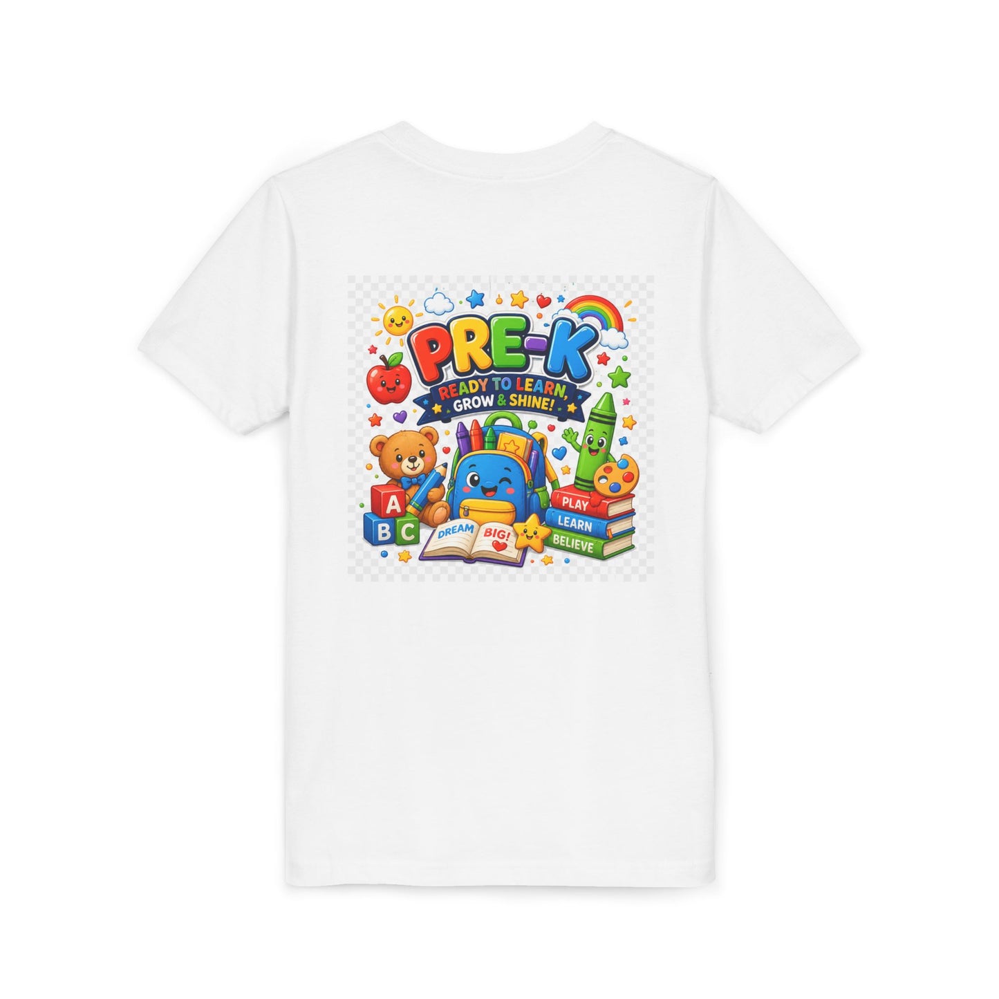 Pre-K Kids T-Shirt — "Ready to Learn, Grow & Shine" Preschool Back-to-School Tee