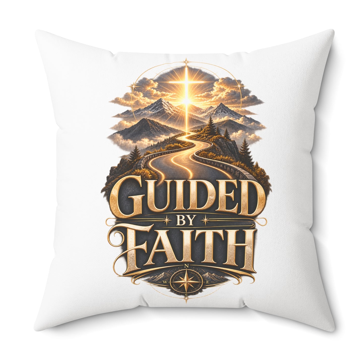 Guided by Faith Decorative Pillow — Christian Inspirational Throw Pillow