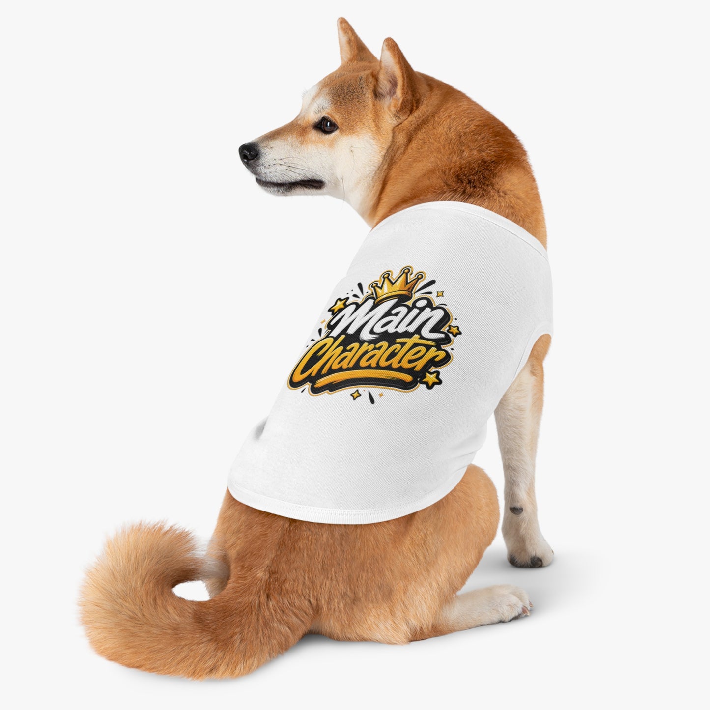 Main Character Pet Tank Top – Cute Crown Graphic Dog & Cat Tee