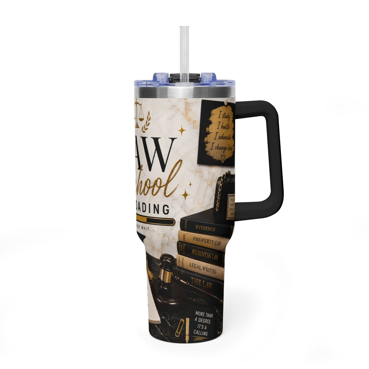 Law School Loading 40oz Vacuum Tumbler — Graduation Gift for Future Attorneys