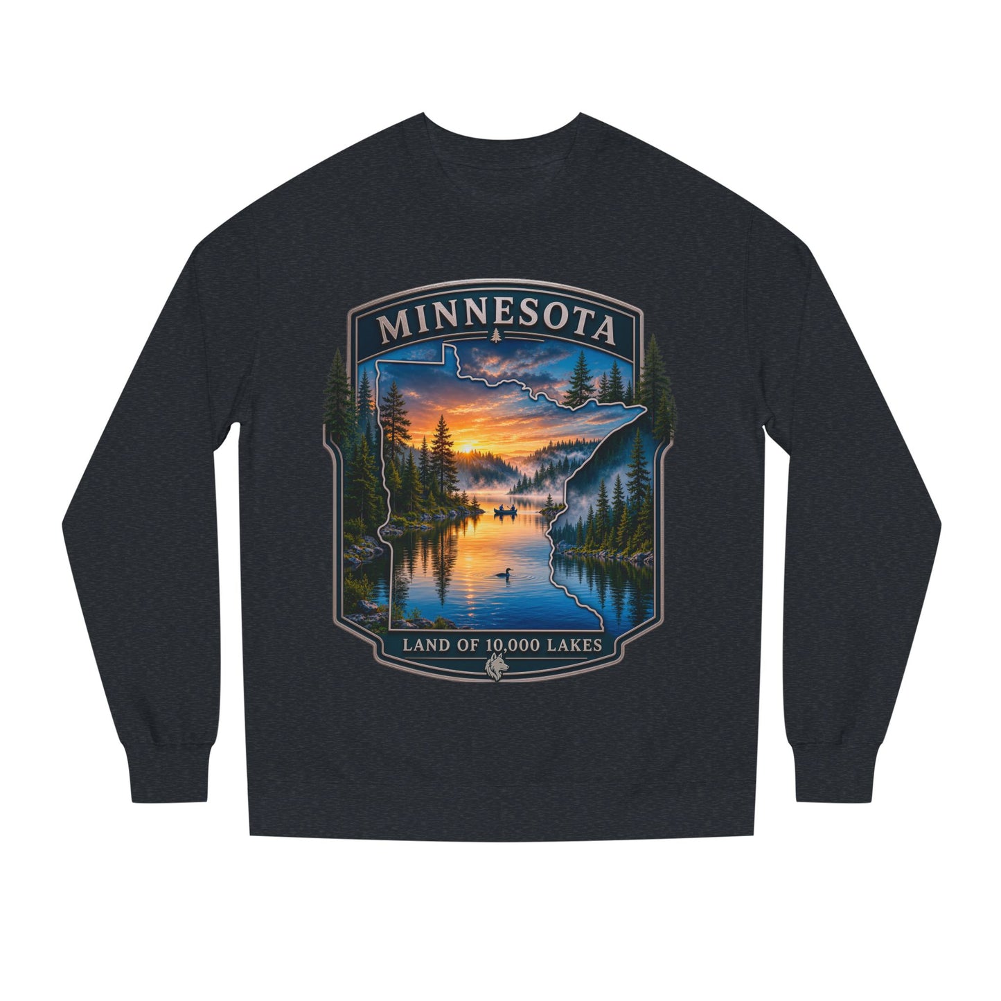 Minnesota Lakes Crewneck Sweatshirt — 'Land of 10,000 Lakes' Sunset Scenic Sweatshirt