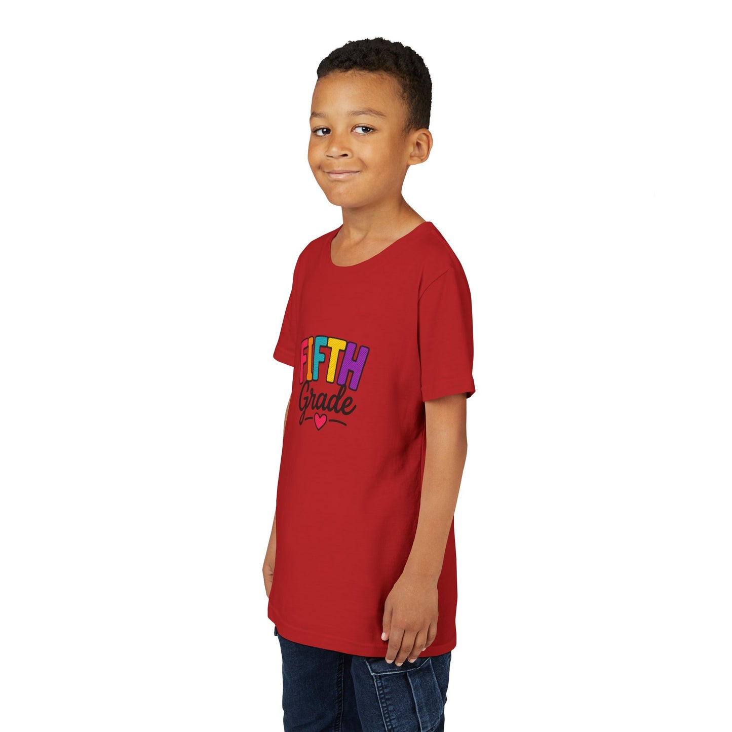 Fifth Grade Kids T‑Shirt – Colorful Back-to-School Tee with Heart