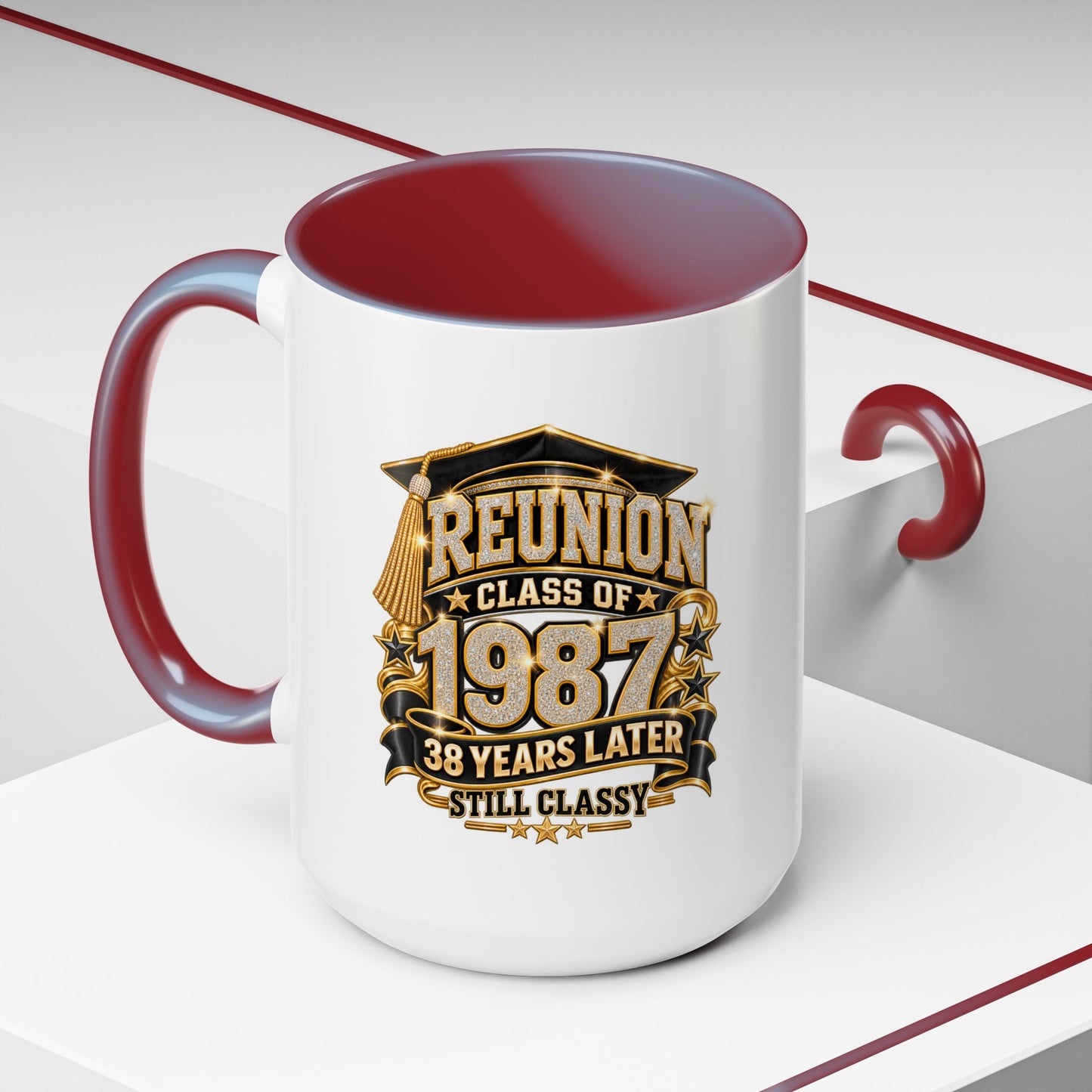 Class of 1987 Reunion Coffee Mug — 38 Years Later, Still Classy Accent Mug
