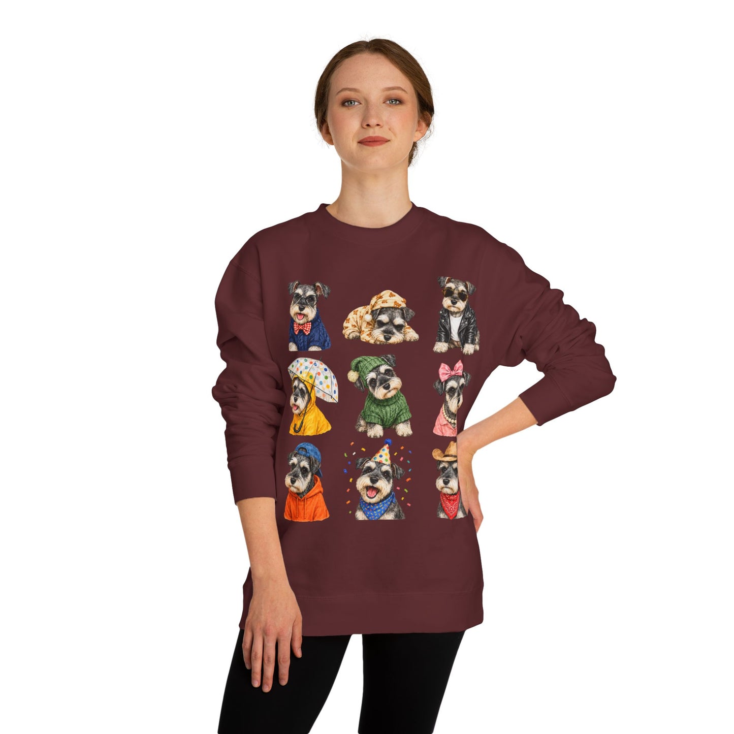 Cute Puppy Grid Sweatshirt — Watercolor Dogs Crewneck