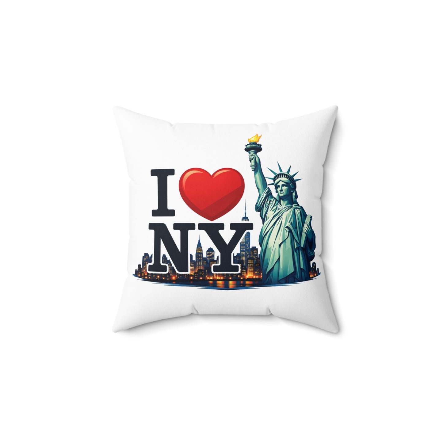I NY Statue of Liberty Throw Pillow — New York City Souvenir Decor