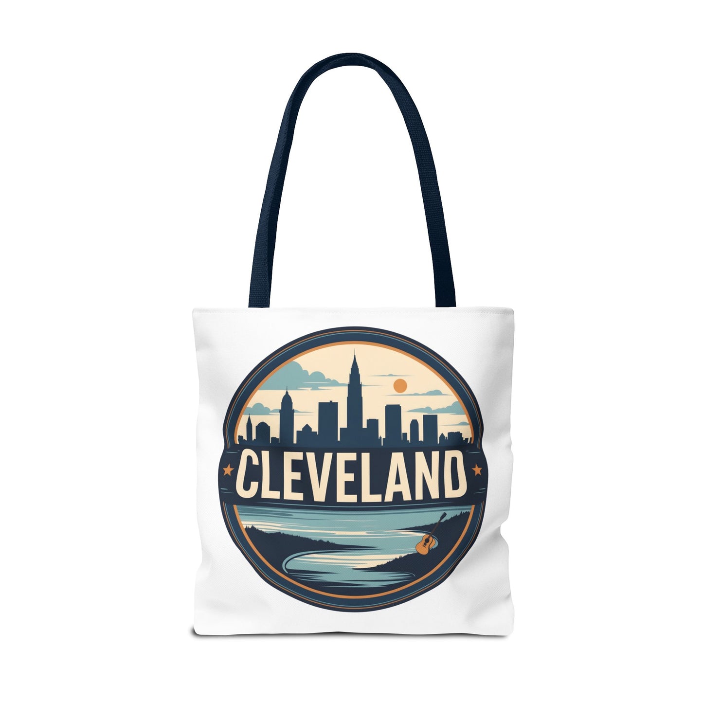 Cleveland Skyline Tote Bag — Vintage Cityscape Beach Design