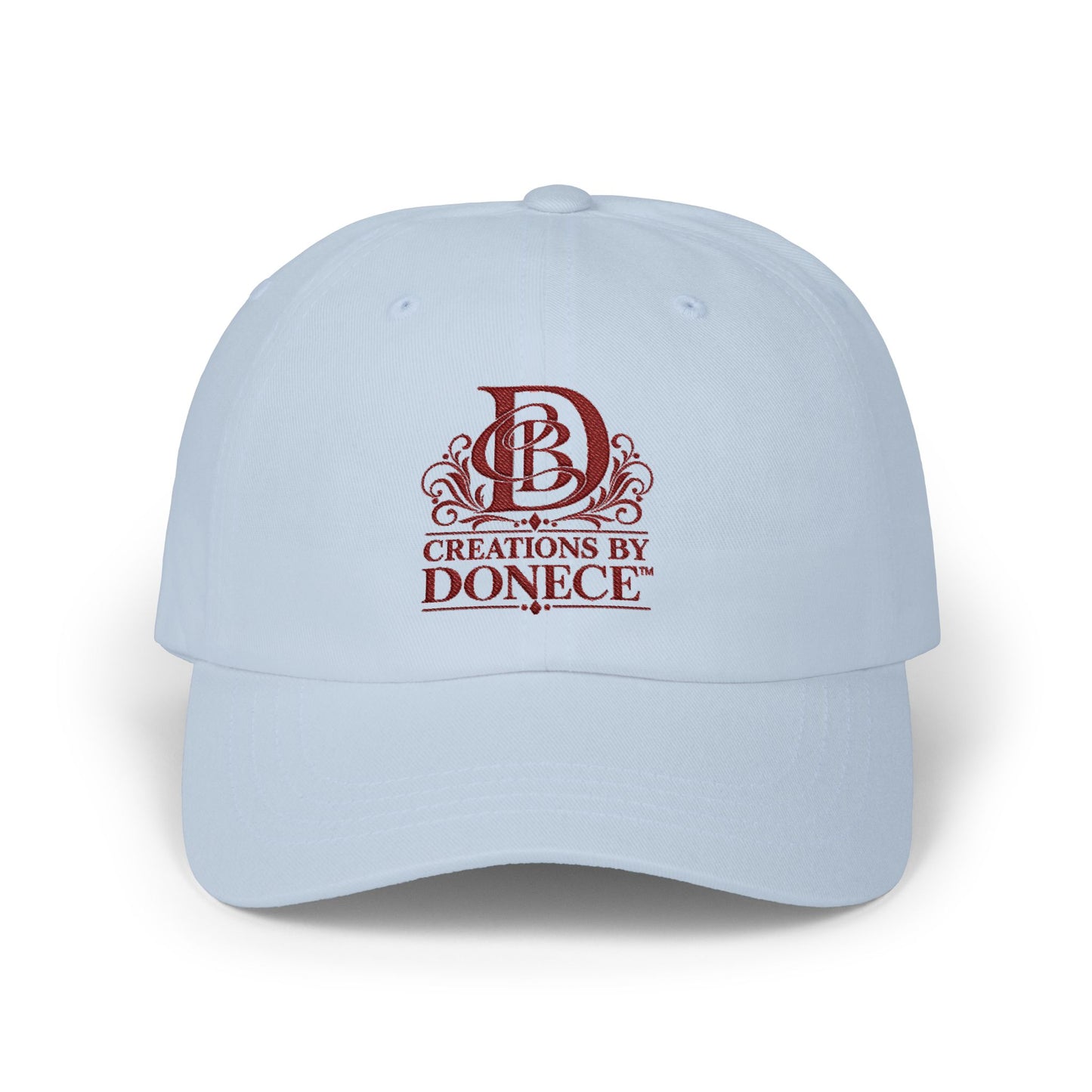 Creations By Donece Embroidered Dad Cap — Classic White Logo Hat