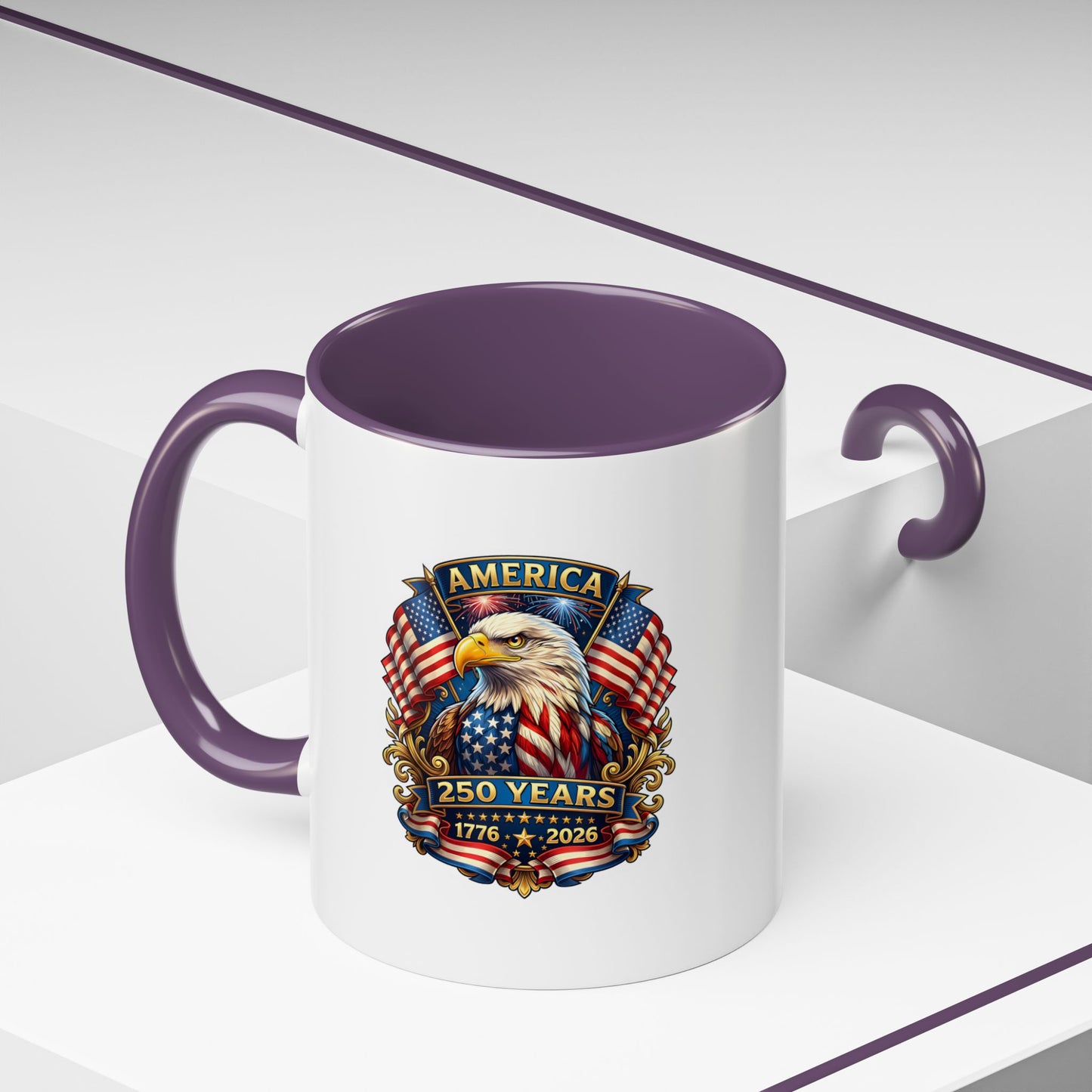 America 250 Years Eagle Coffee Mug — 1776-2026 Patriotic Accent Mug