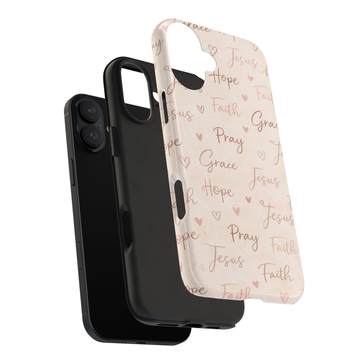 Pray Grace Hope Phone Case | Christian Floral iPhone Case