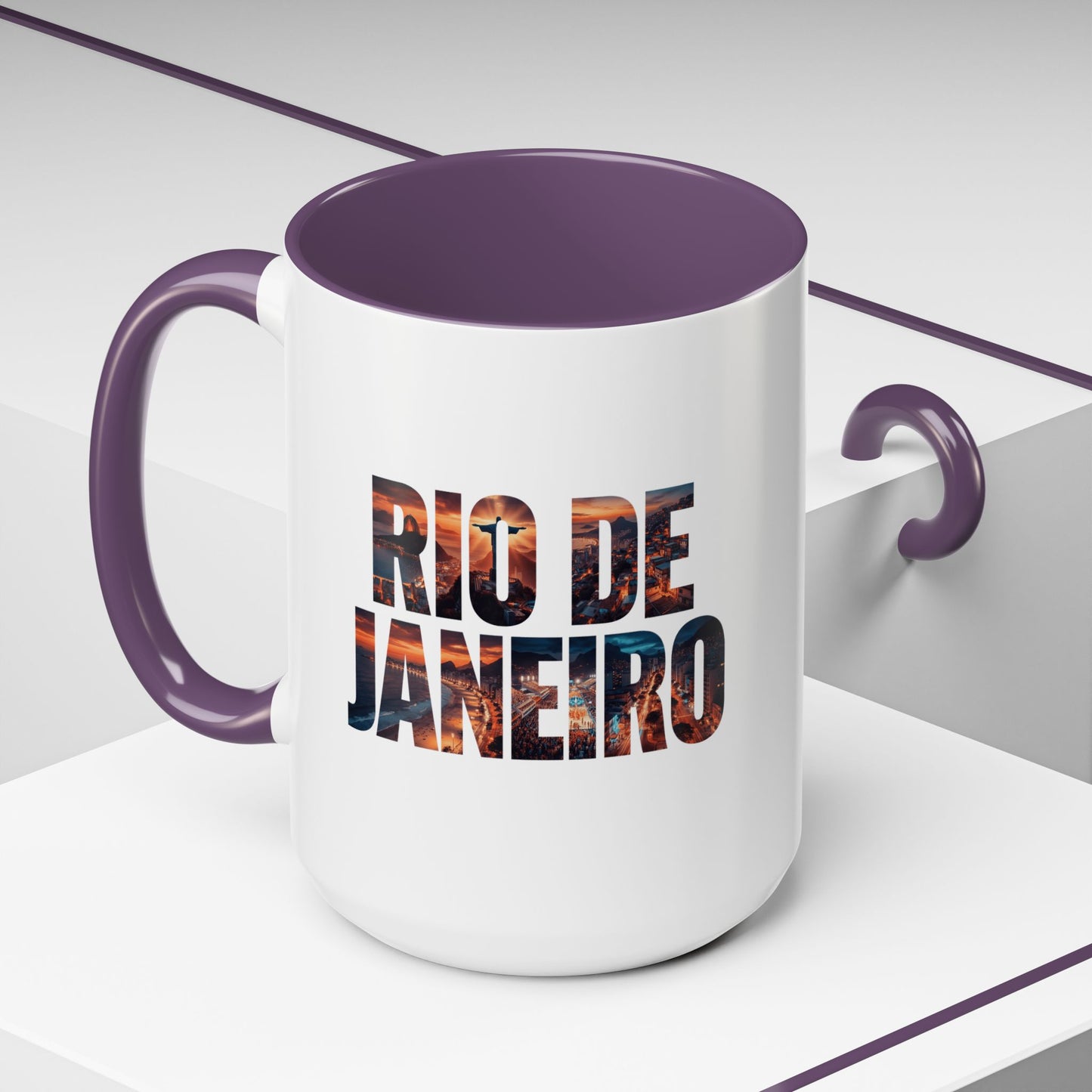 Rio de Janeiro Accent Coffee Mug — Scenic Typography Coffee Mug (11/15oz)