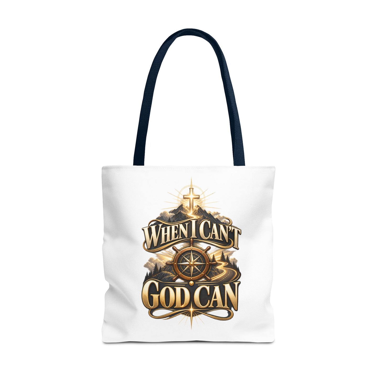 When I Can’t, God Can Christian Tote Bag – Faith Inspirational Beach Carryall