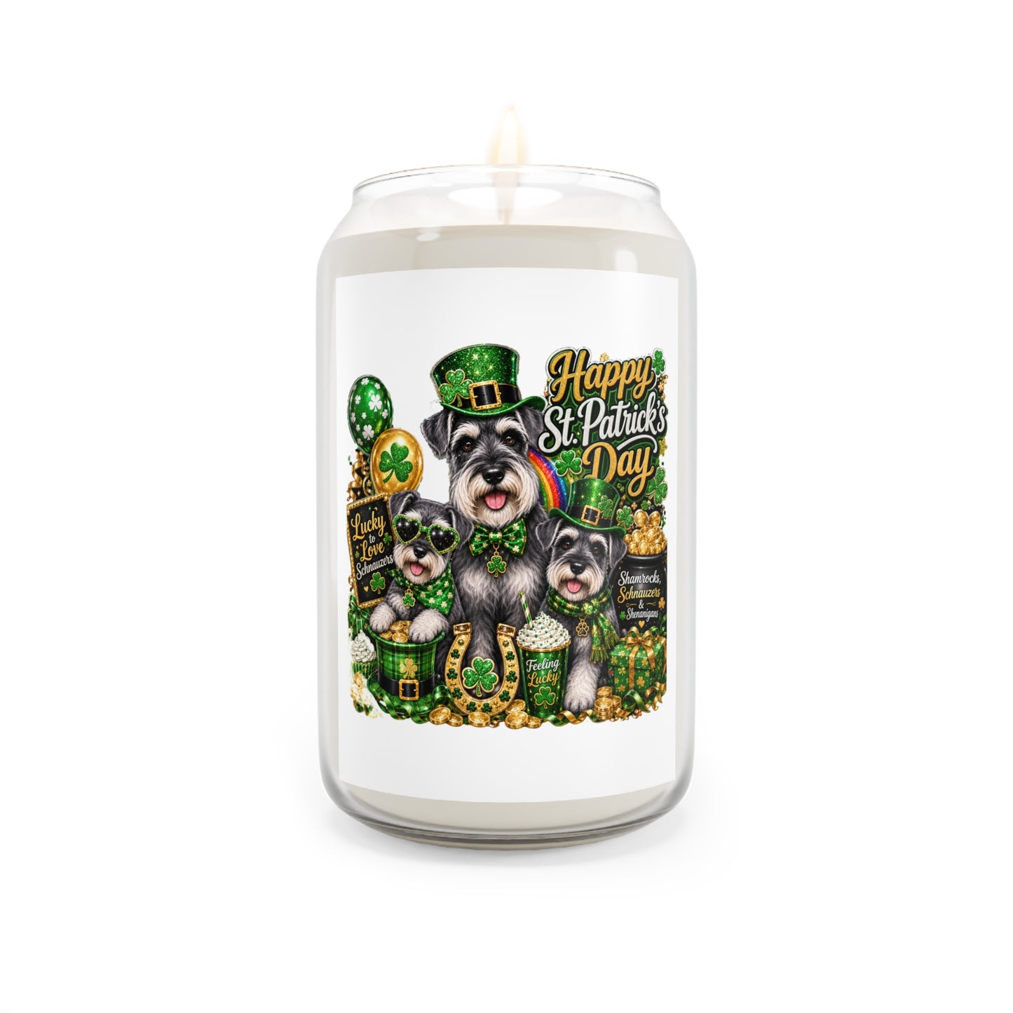 St. Patrick’s Day Dog Soy Candle — 13.75oz Scented Jar