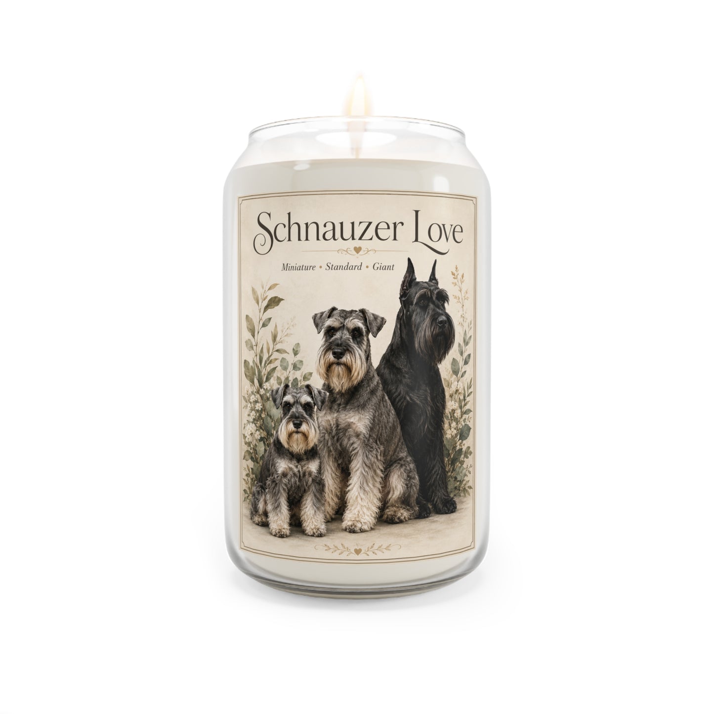 Schnauzer Love Scented Soy Candle — 13.75 oz