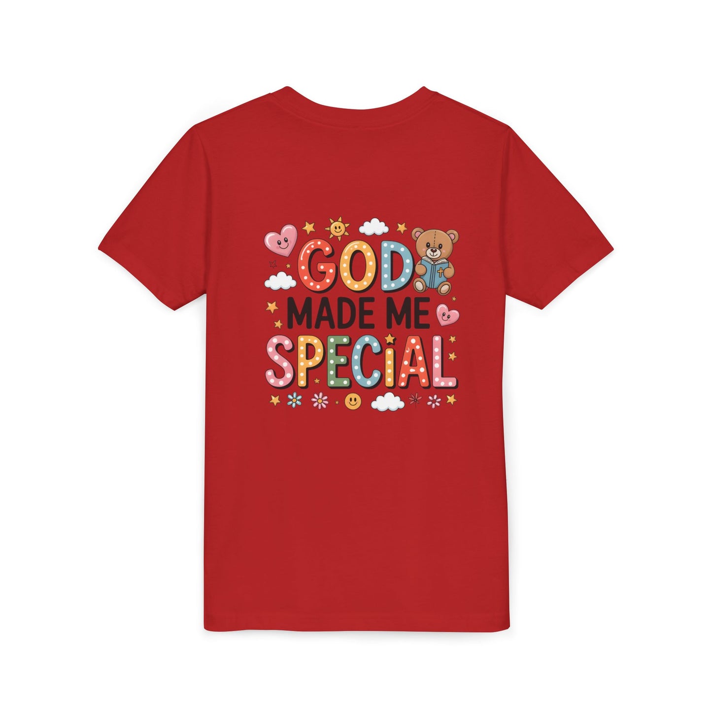 Youth Tee — "God Made Me Special" Cute Christian Kids T-Shirt